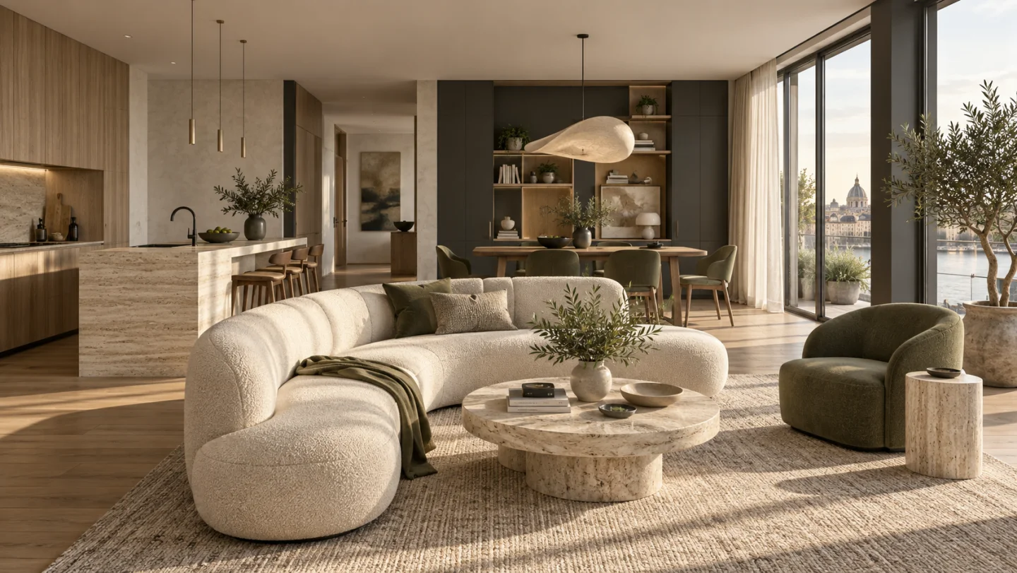 A warm contemporary room renovation concept