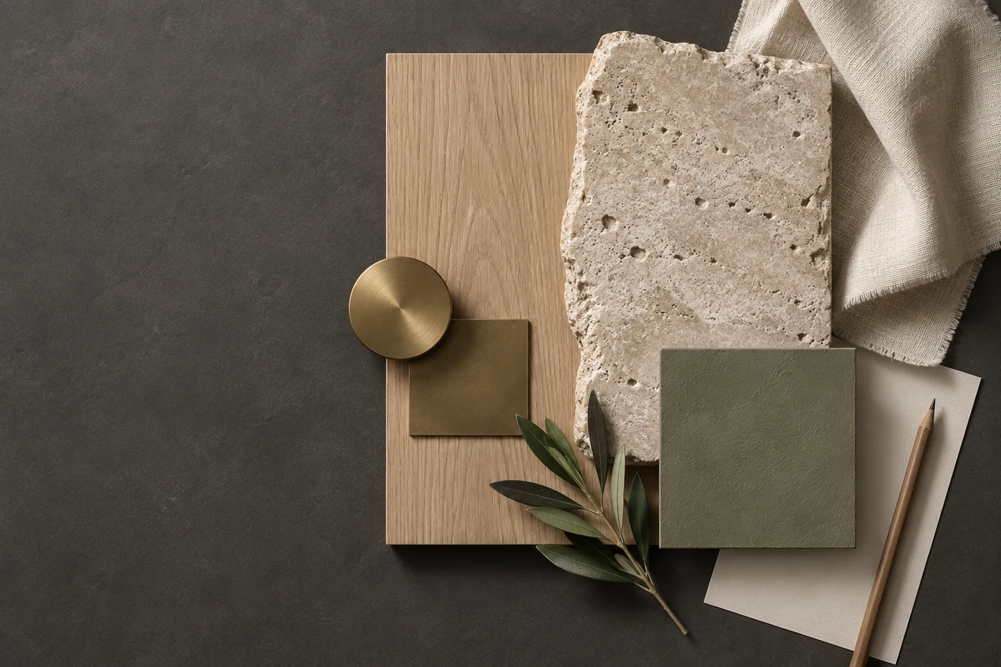 An interior project material palette