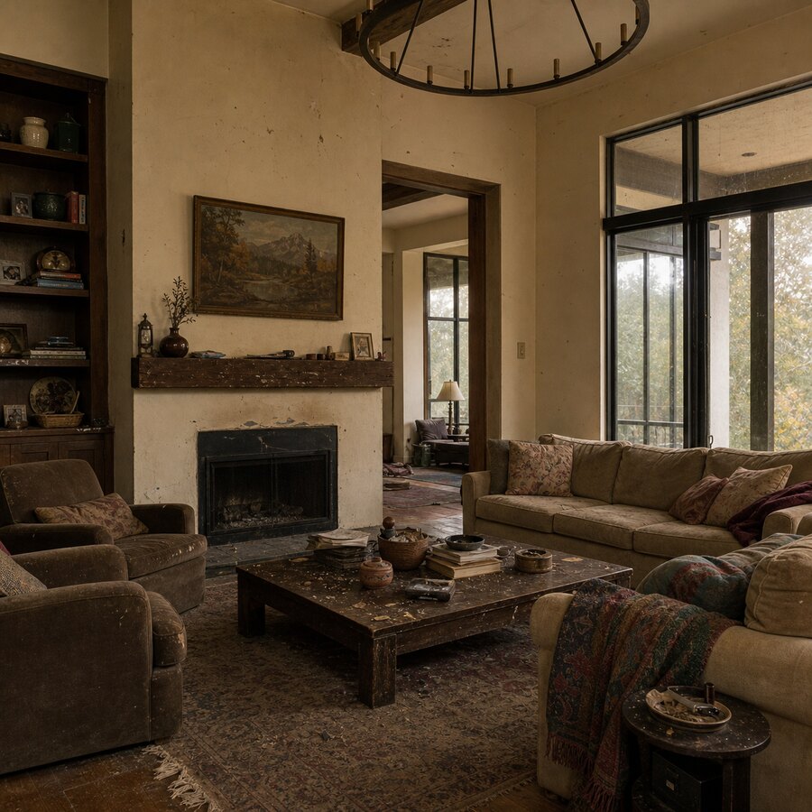 Living room before an AI room makeover